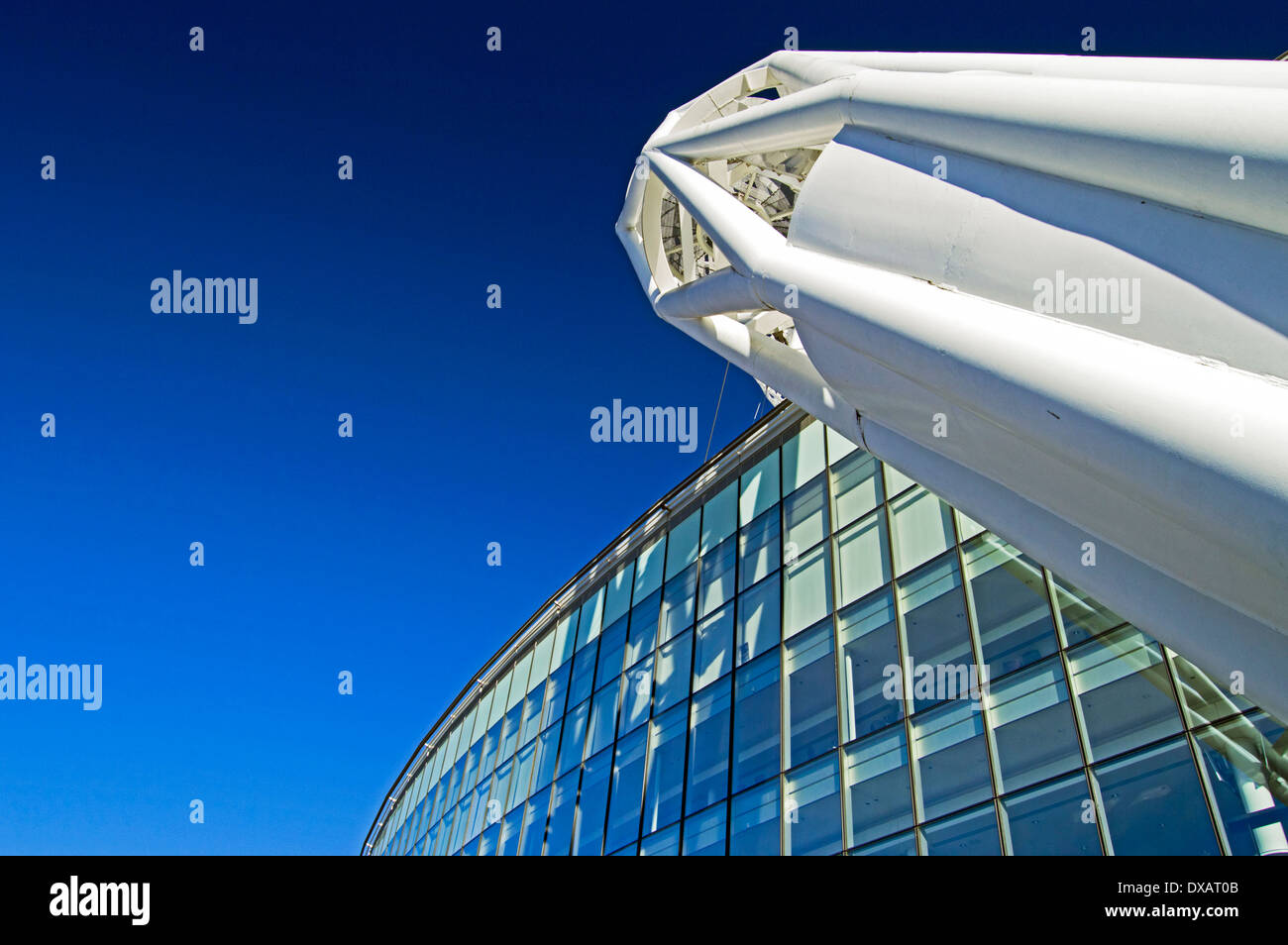 Vista dallo stadio di Wembley che mostra Arch, London Borough of Brent, London, England, Regno Unito Foto Stock