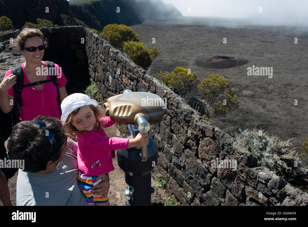 Piton de la Fournaise vulcano. Piton de la Fournaise è uno dei vulcani più attivi al mondo. Piton de la Fournaise volcano Foto Stock