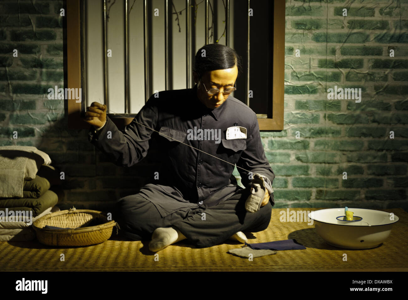 L'ultimo imperatore Qing Puyi come prigioniero. Mostrato in marionetta Palazzo Imperiale & Exhibition Hall . Changchun.provincia di Jilin, Cina Foto Stock