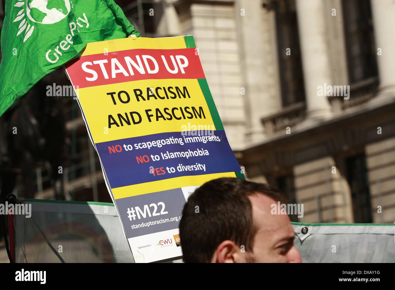 I sindacati e i gruppi della società civile di manifestare contro il razzismo in marzo a Londra Foto Stock