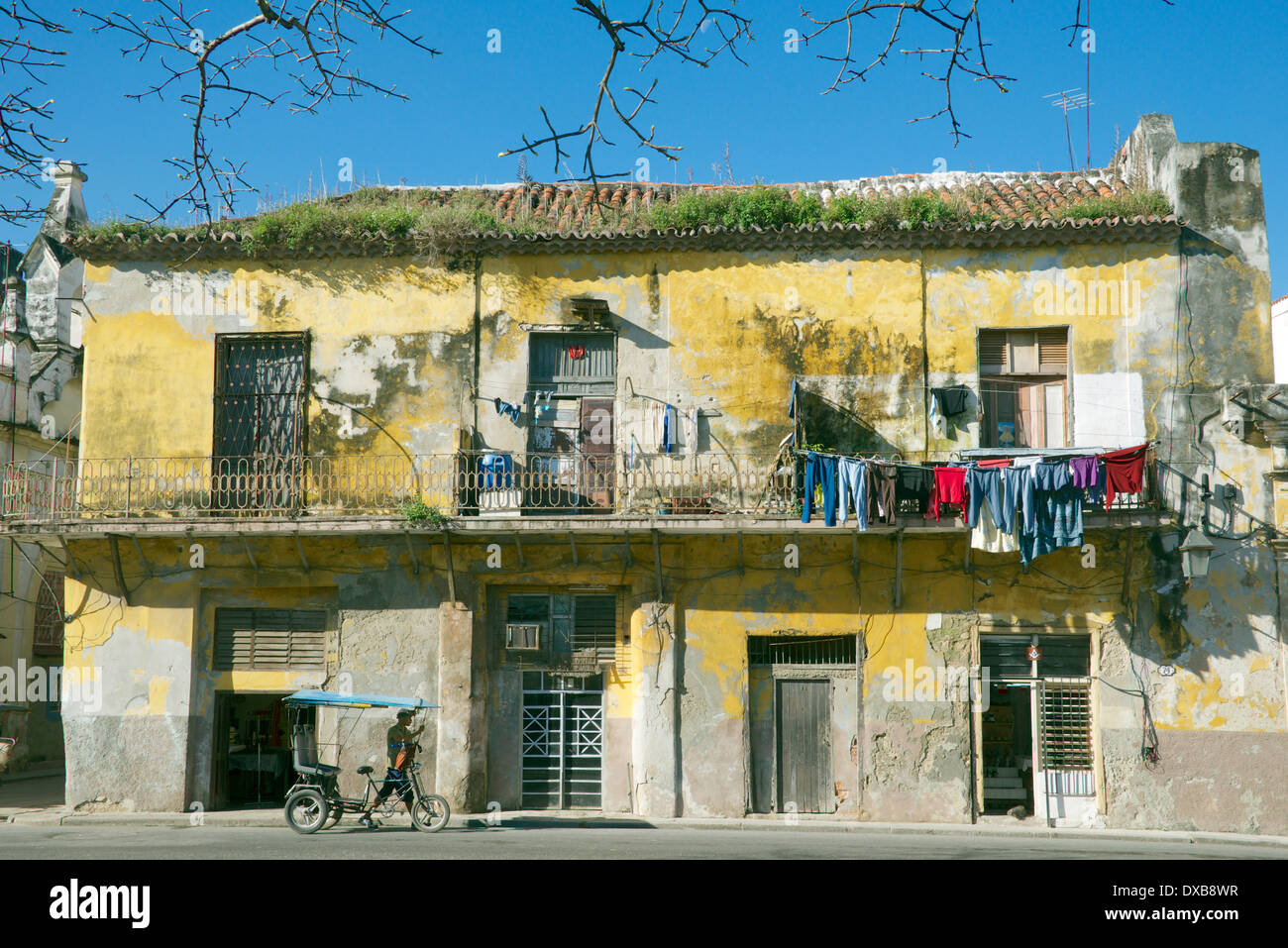 Non ripristinati house Old Havana Cuba Foto Stock