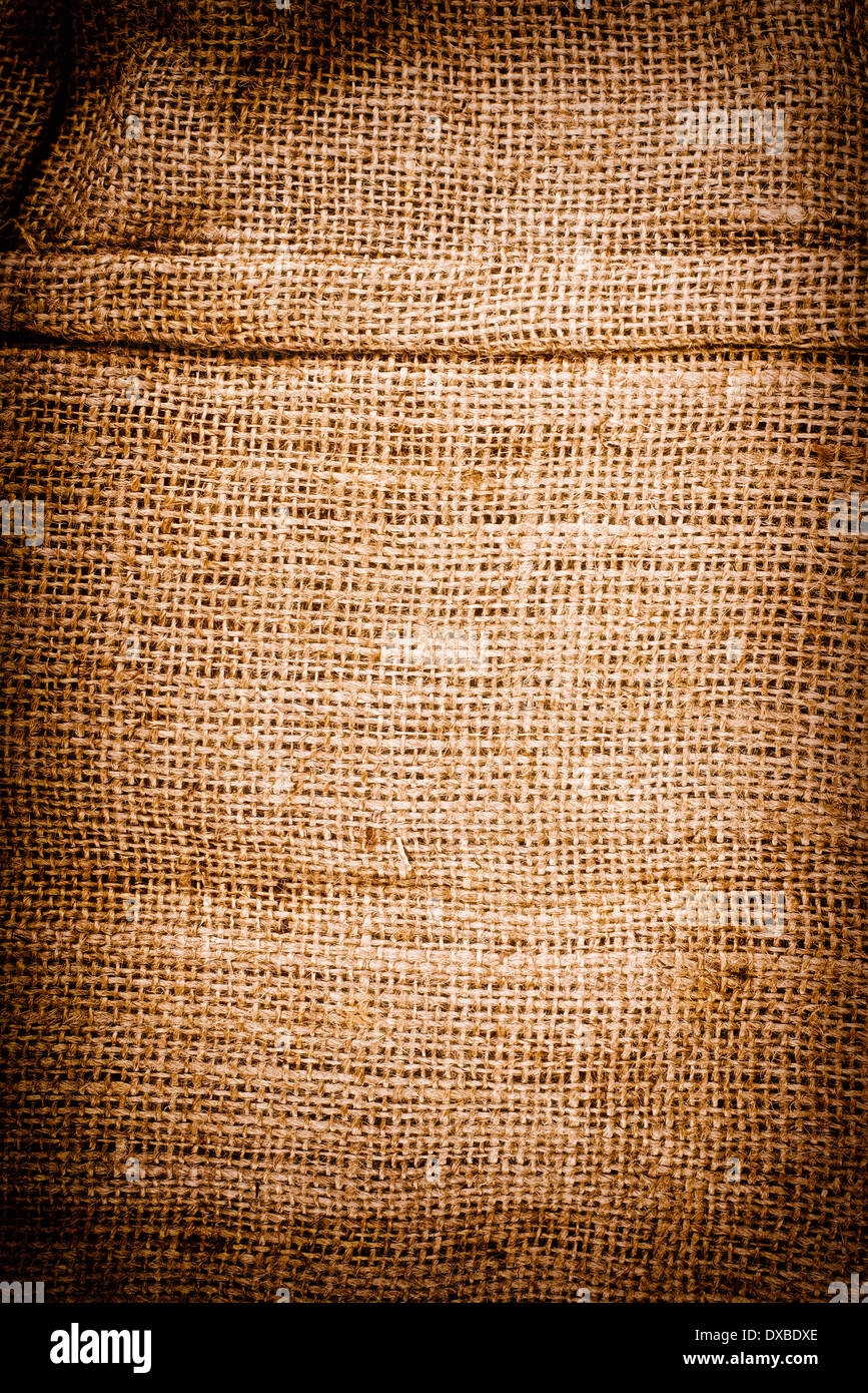 Texture di old dirty bruno sacco di patate come sfondo Foto Stock