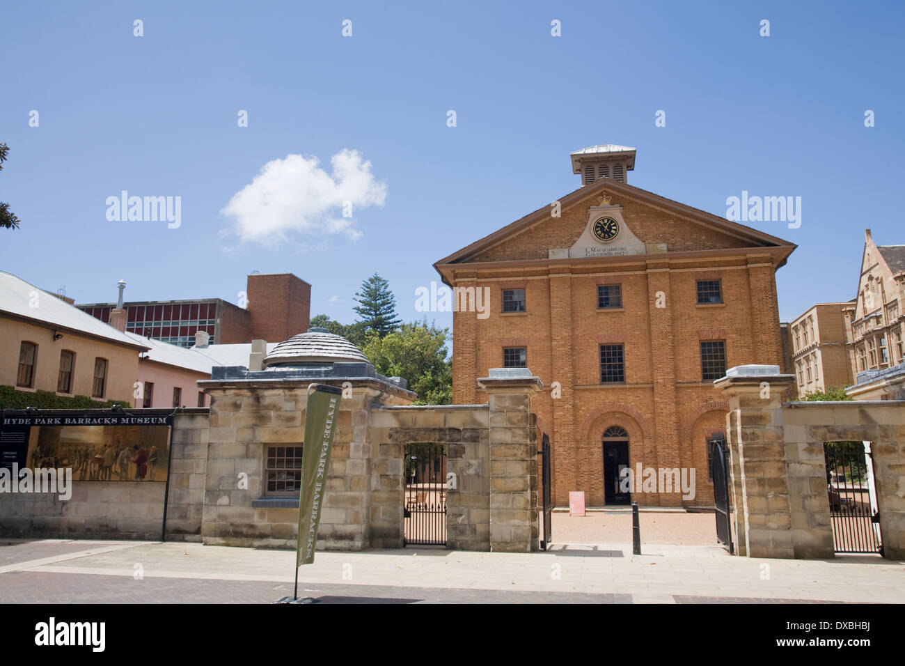 Hyde park caserme in Macquarie Street Sydney, un ex carcerato carcere Foto Stock