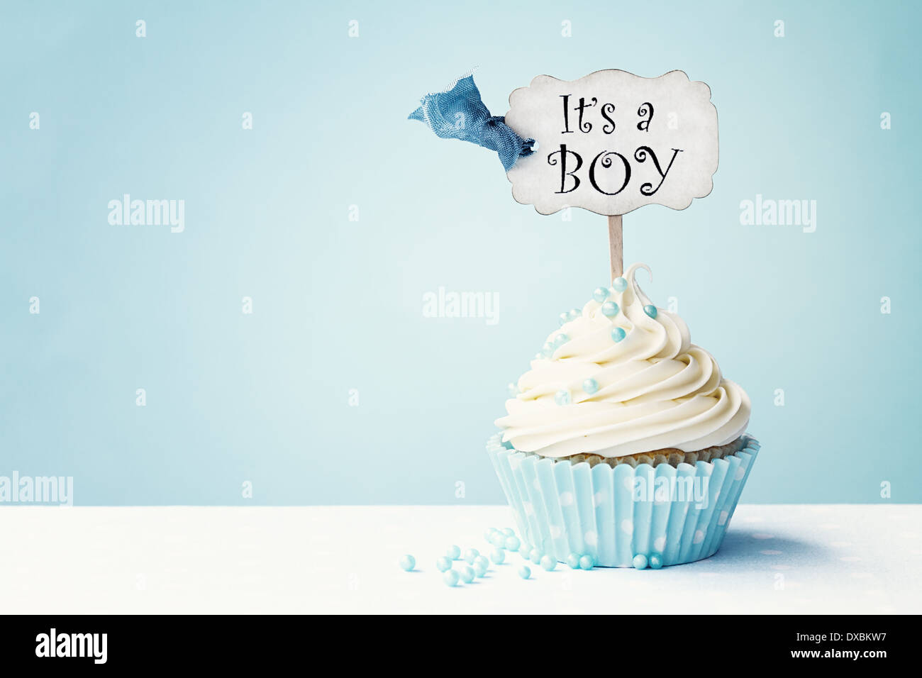 Baby shower cupcake con copia spazio a lato Foto Stock