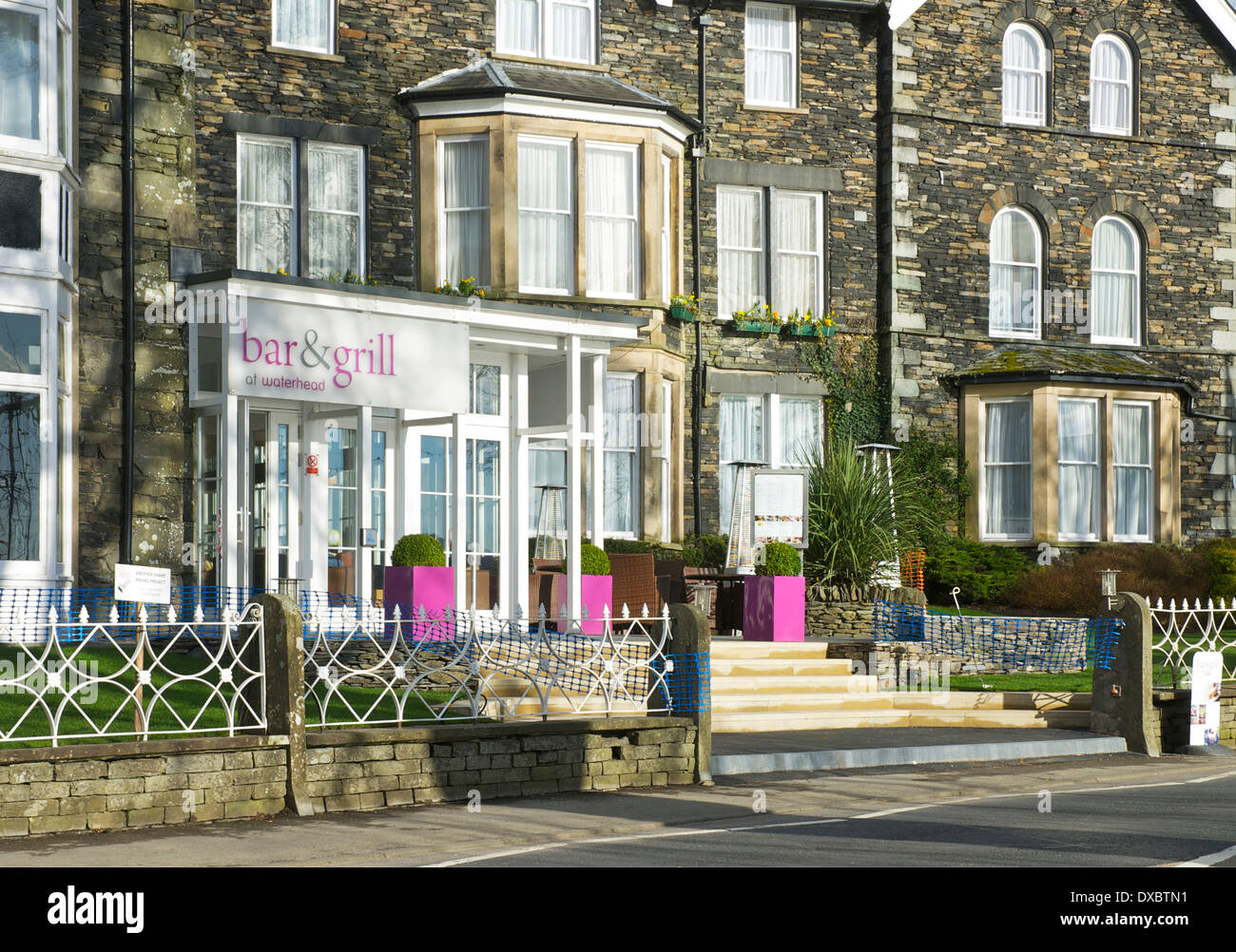 Il Bar & Grill a Waterhead, vicino a Ambleside, Parco Nazionale del Distretto dei Laghi, Cumbria, England Regno Unito Foto Stock