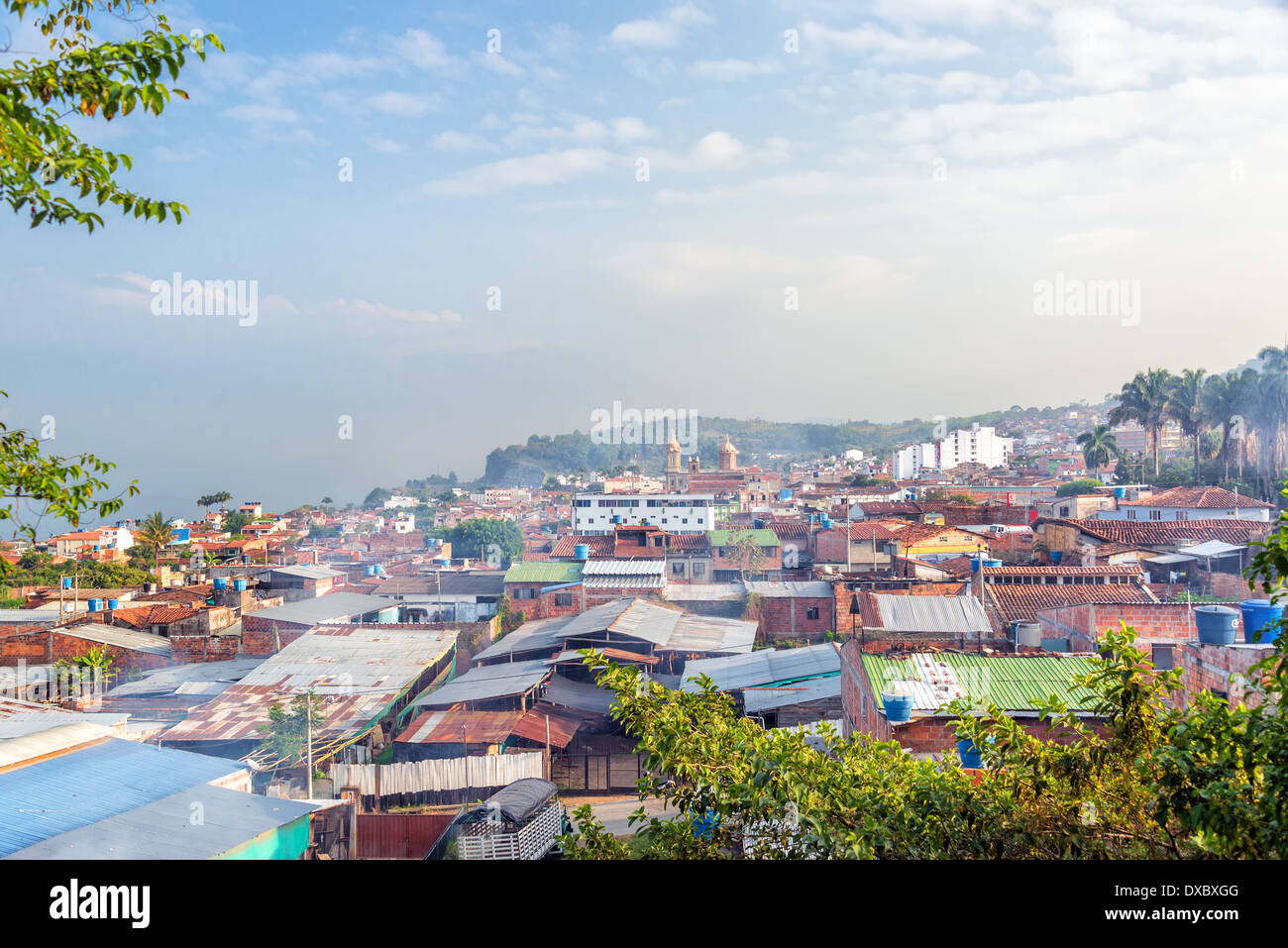 Vista della città di Socorro a Santander, Colombia Foto Stock