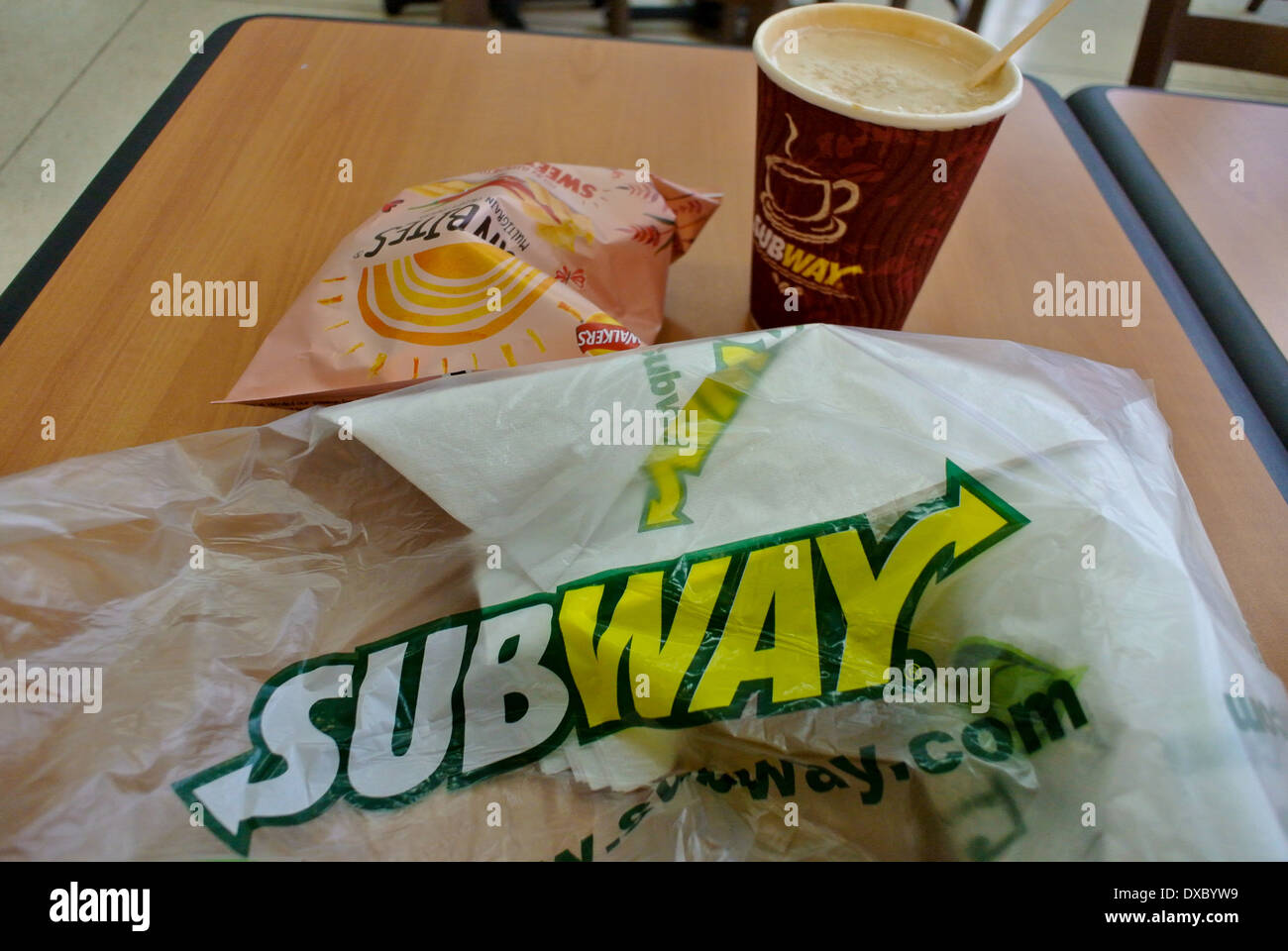 La metropolitana il cibo a pranzo Foto Stock