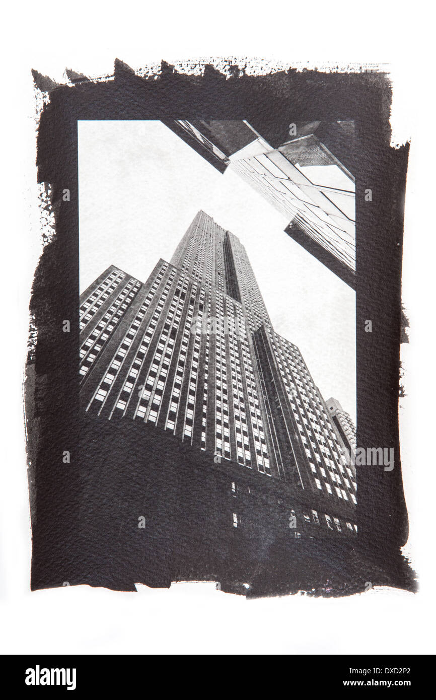 Emulsione liquida stampa fotografica Empire State Building di New York City , Stati Uniti d'America. Foto Stock