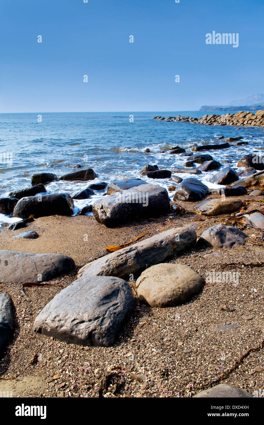 Kimmeridge bay, Dorset, Regno Unito, presa sulla bella giornata di primavera Foto Stock