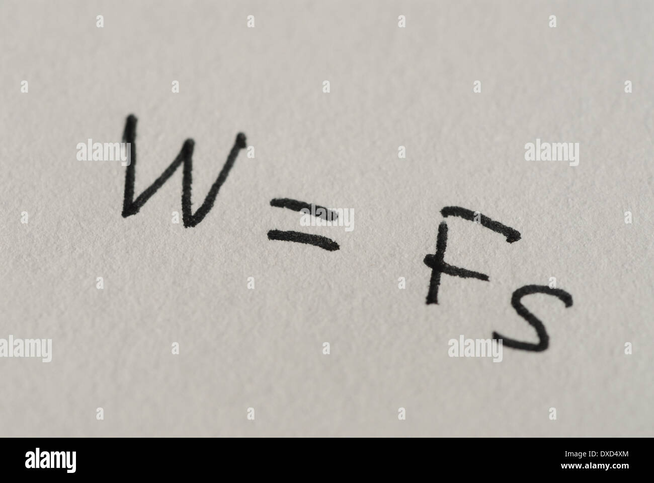 Formula fisica W = FS. Foto Stock