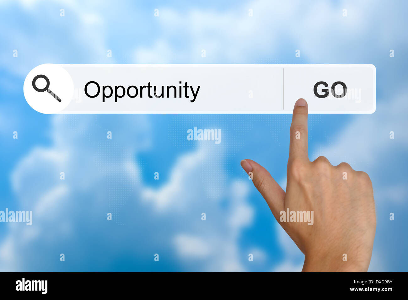 Fare clic su mano opportunità pulsante sulla barra degli strumenti di ricerca Foto Stock