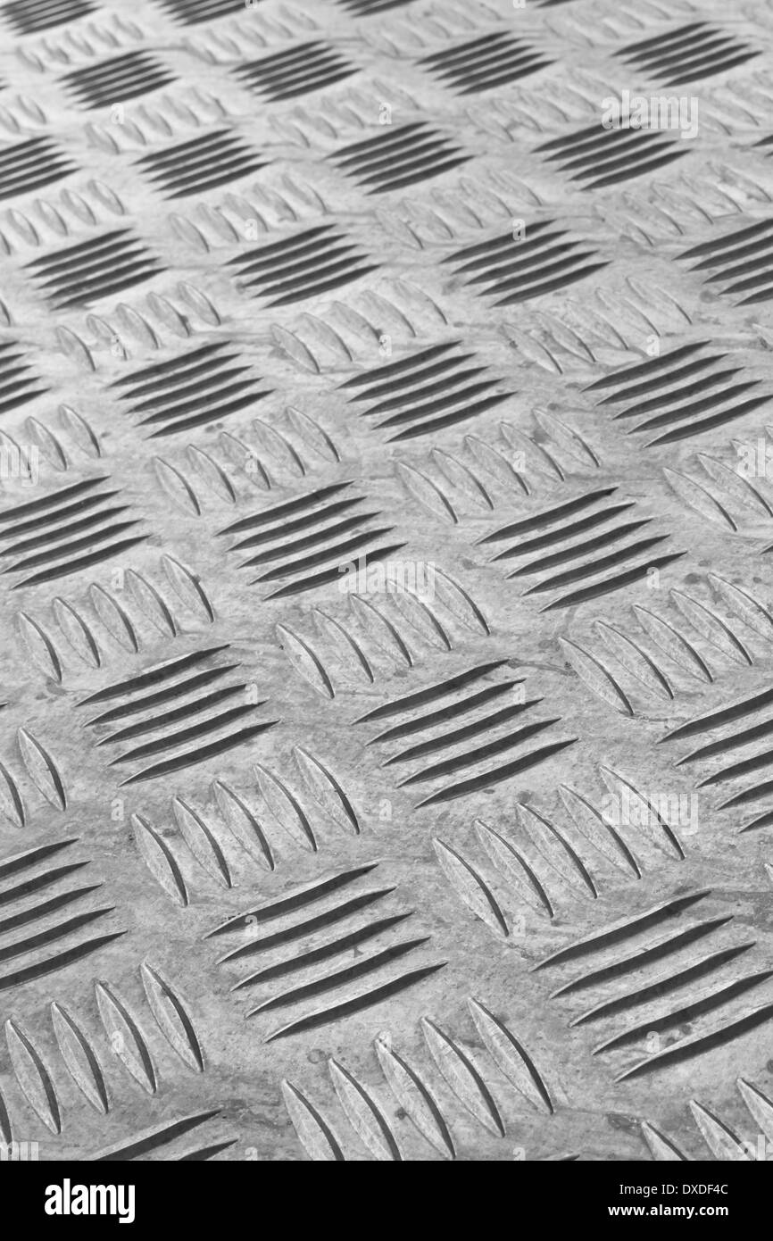 Industrial antiscivolo pavimento in metallo dettaglio Foto Stock