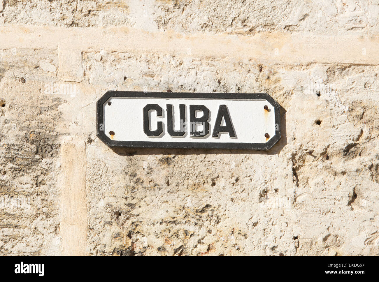 Cuba Street sign Old Havana Cuba Foto Stock