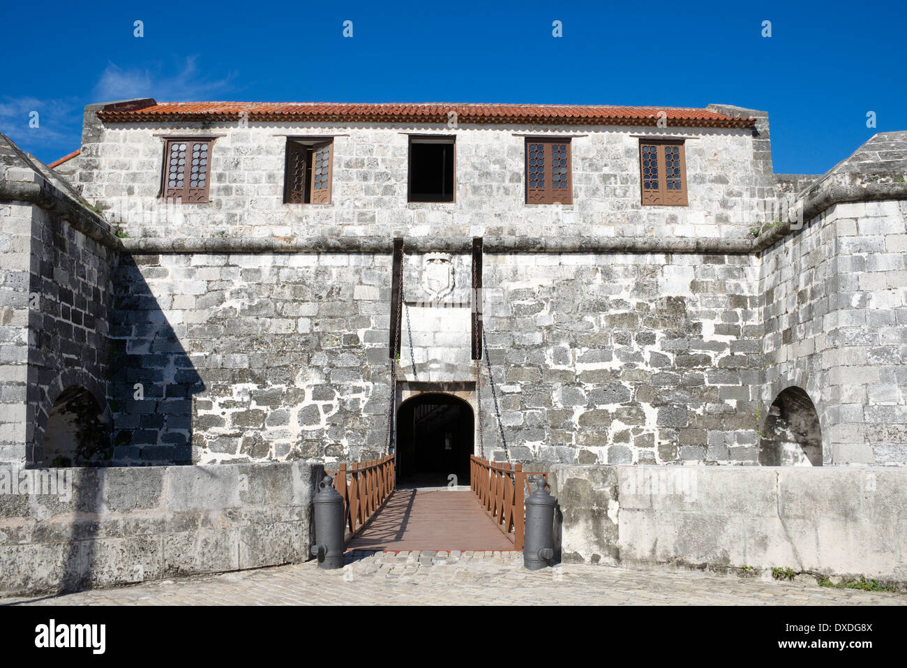 Ponte levatoio Castillo de la Real Fuerza Vecchia Havana Cuba Foto Stock