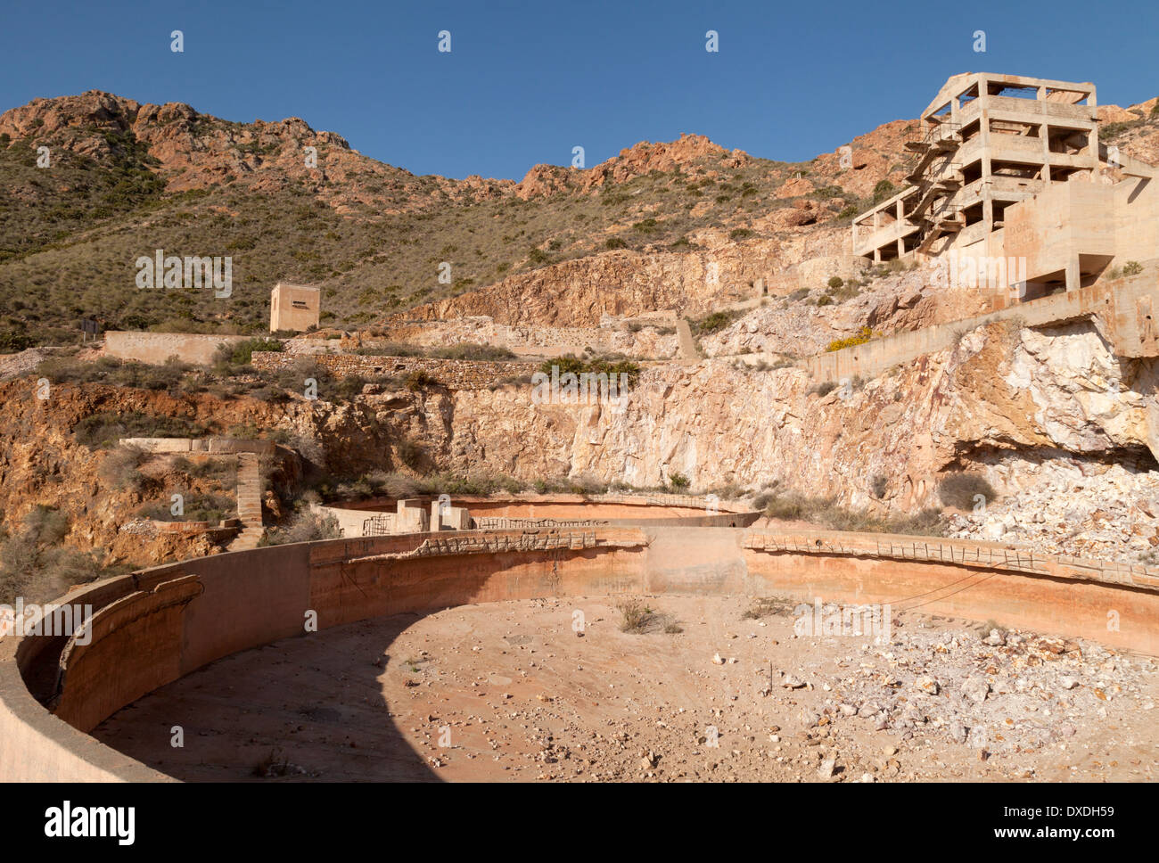 Parco Naturale Cabo de Gata, miniere abbandonate a Rodalquilar, provincia di Almeria, Andalusia, Spagna Europa Foto Stock