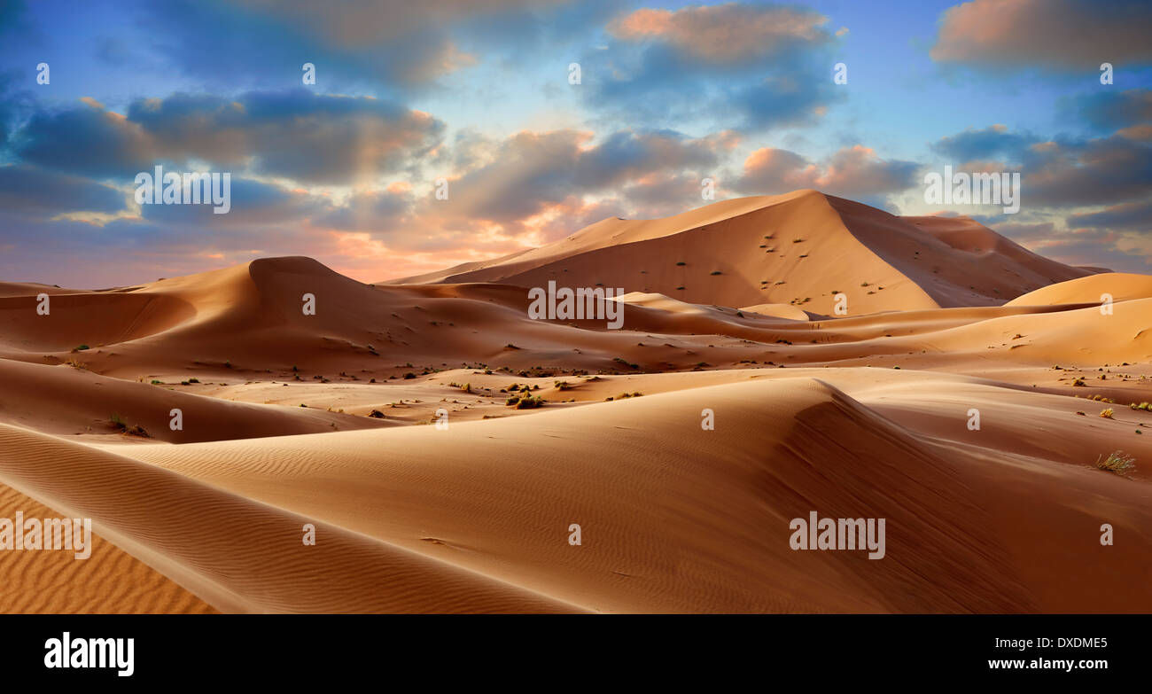 Sahara dune di sabbia di Erg Chebbi Marocco Foto Stock