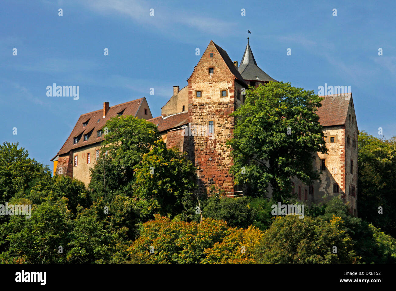 Castello Rothenfels, costruita intorno al 1148, Rothenfels, distretto Main-Spessart-Kreis, bassa Franconia, Baviera, Germania Foto Stock