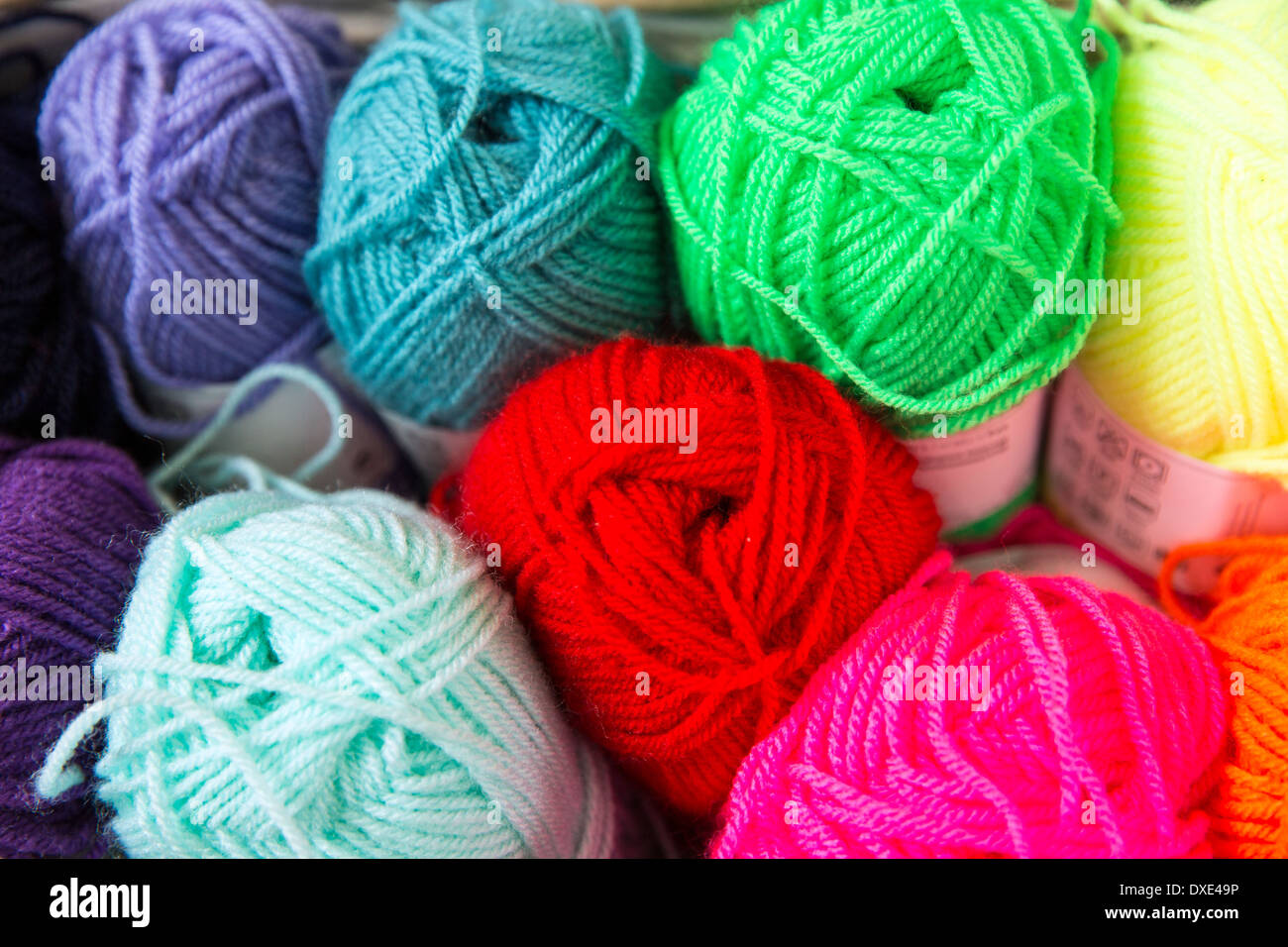 Gomitoli di lana Foto Stock