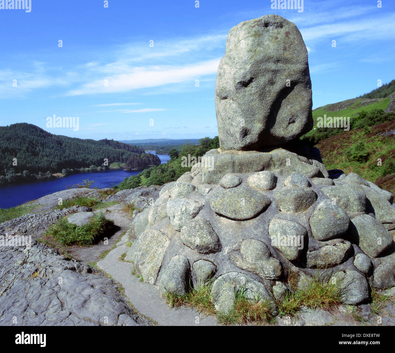 Bruces pietra su Buchan Hill in Glen Trool, Galloway, S/W Scozia Scotland Foto Stock