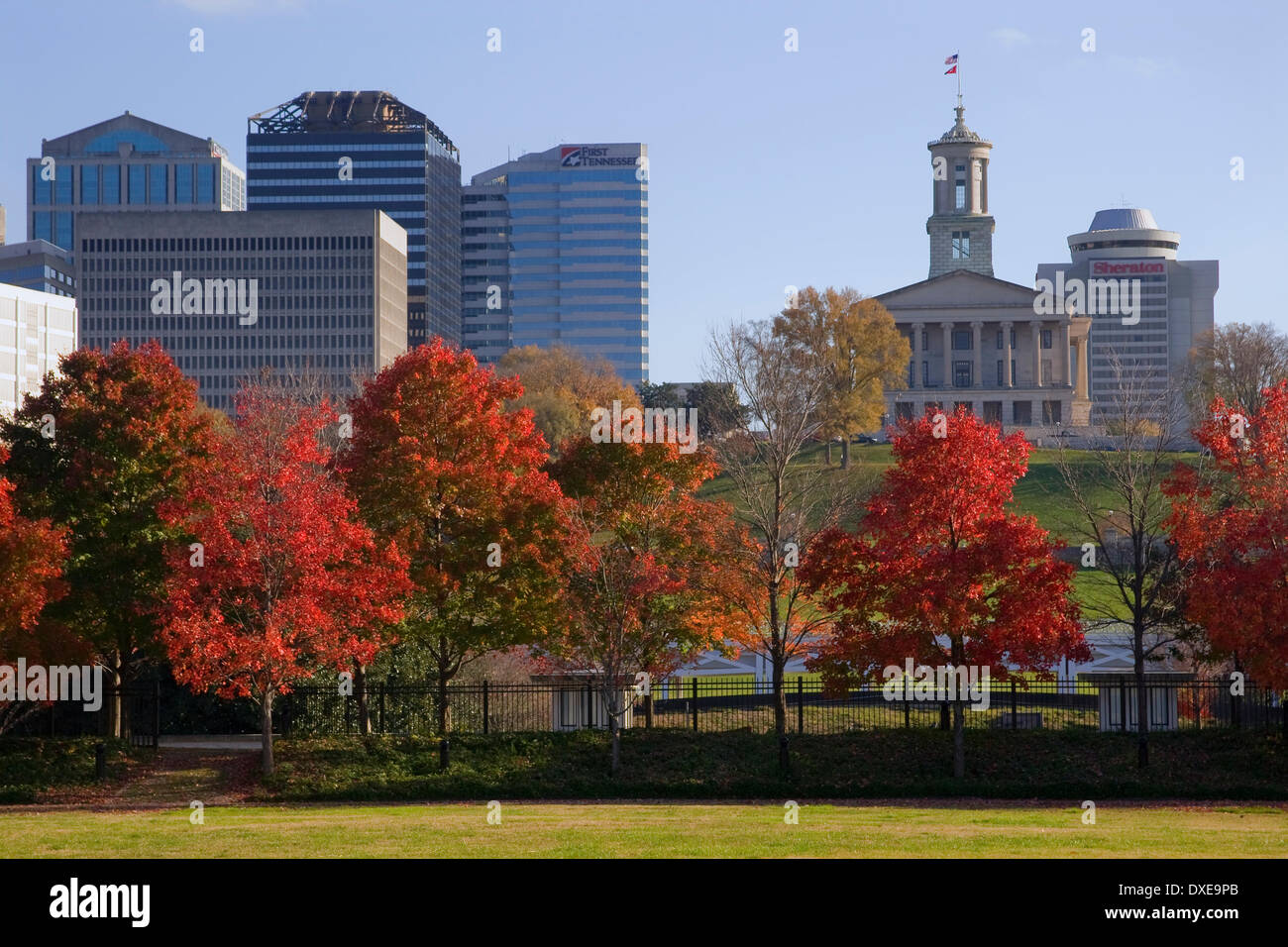 La capitale dello Stato edificio centro di Nashville, Tennessee, Stati Uniti d'America Foto Stock