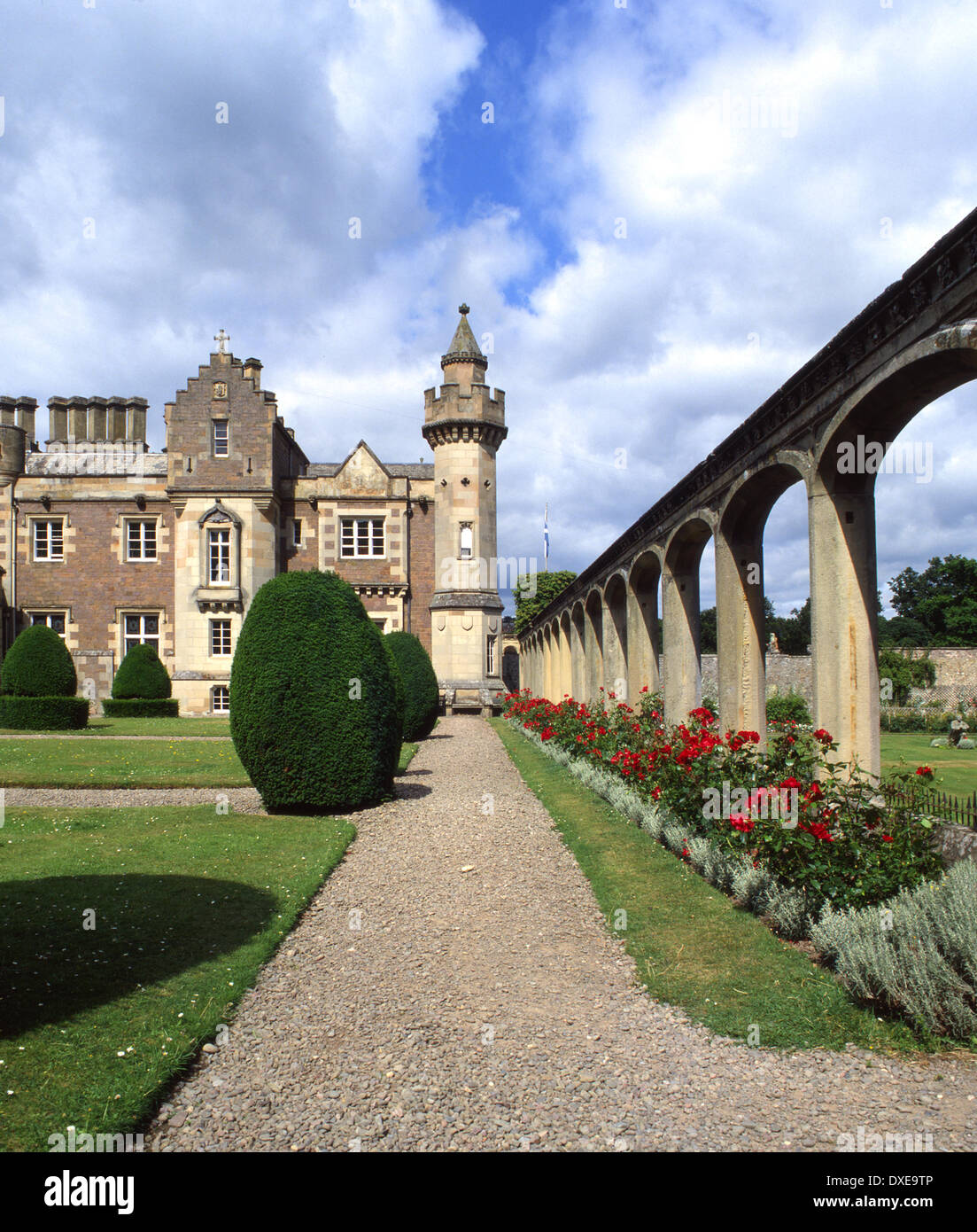 Abbotsford house, casa di Sir Walter Scott, Scottish Borders. Foto Stock