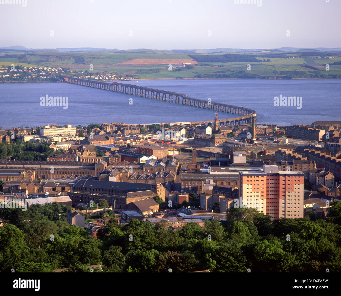 Tay rail bridge città di Dundee,Firth of tay. Foto Stock