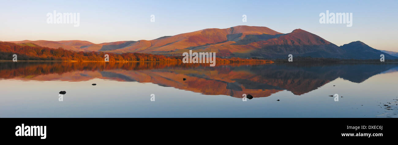 Cucito Panorama di Bassenthwaite e Skiddaw Foto Stock