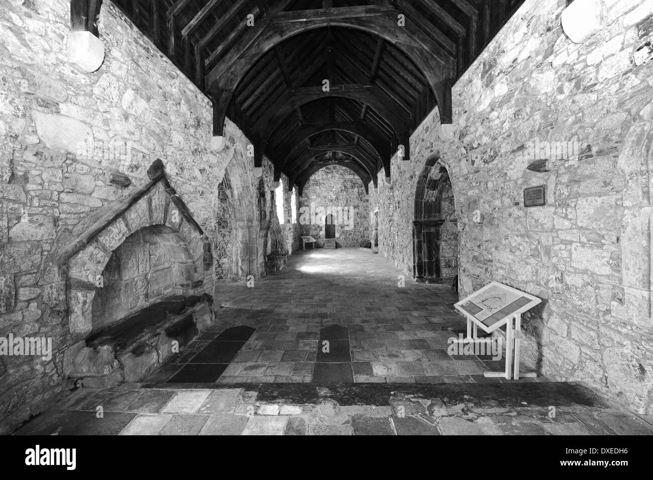 Interno della St Clements Chiesa, Rodel, Isle of Harris, Ebridi Esterne. Foto Stock