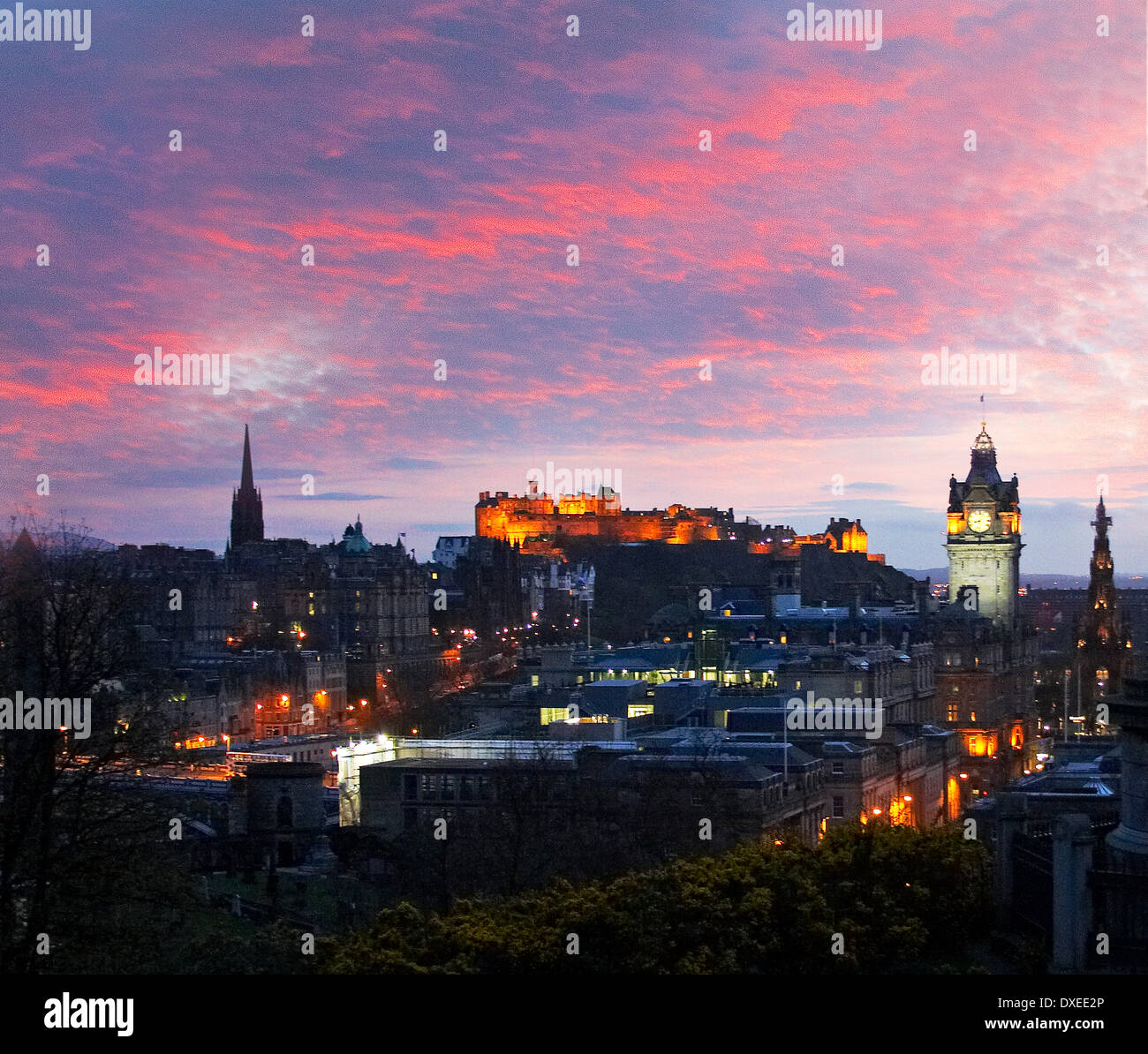 Edinburgh tramonto, East Lothian. Foto Stock