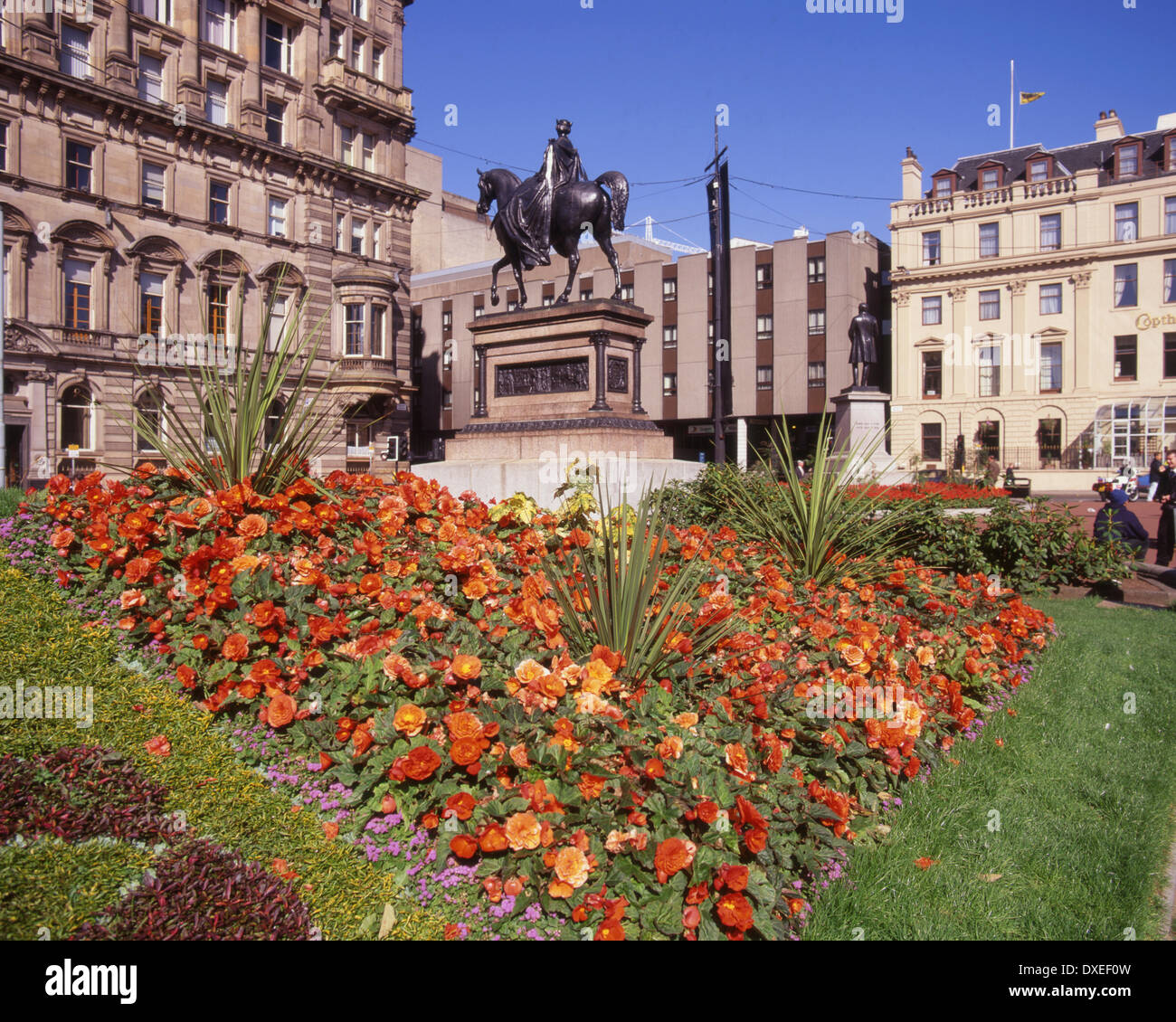 Summer View in George Square, Città di Glasgow Foto Stock