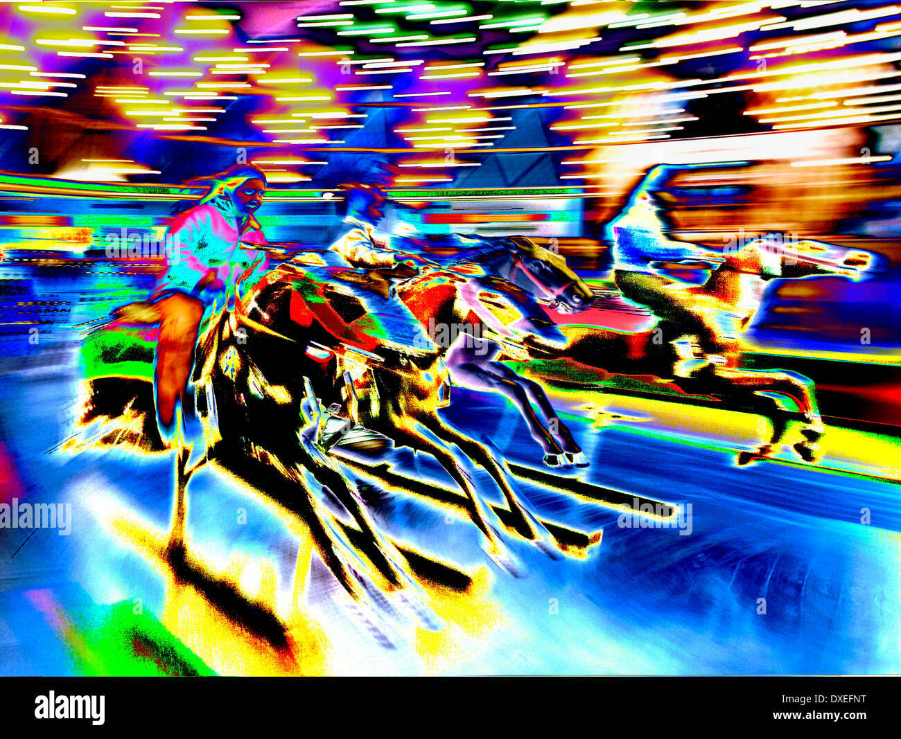 Foto astratte arte della presa di moto alla fiera. Foto Stock