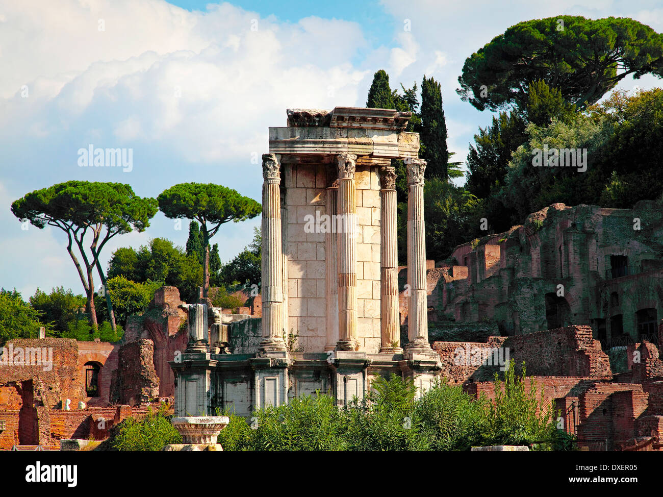 Le rovine della Roma antica forum in Italia Foto Stock