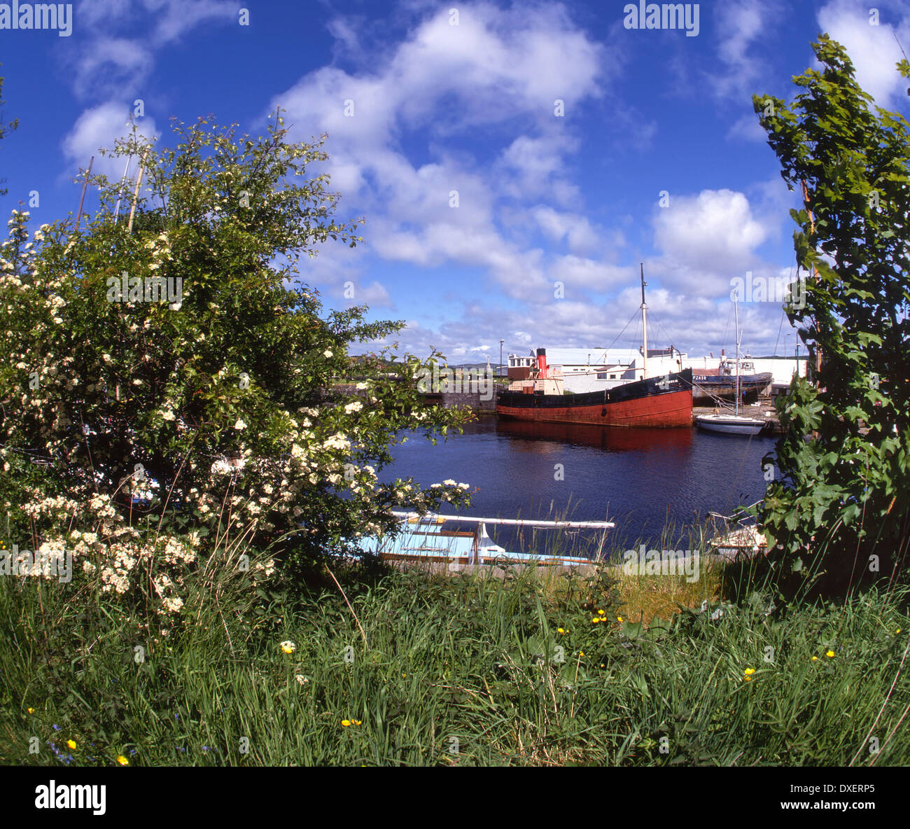 Puffer Auld reekie si siede nel bacino del canale a Ardrishaig sul crinan canal,Argyll Foto Stock