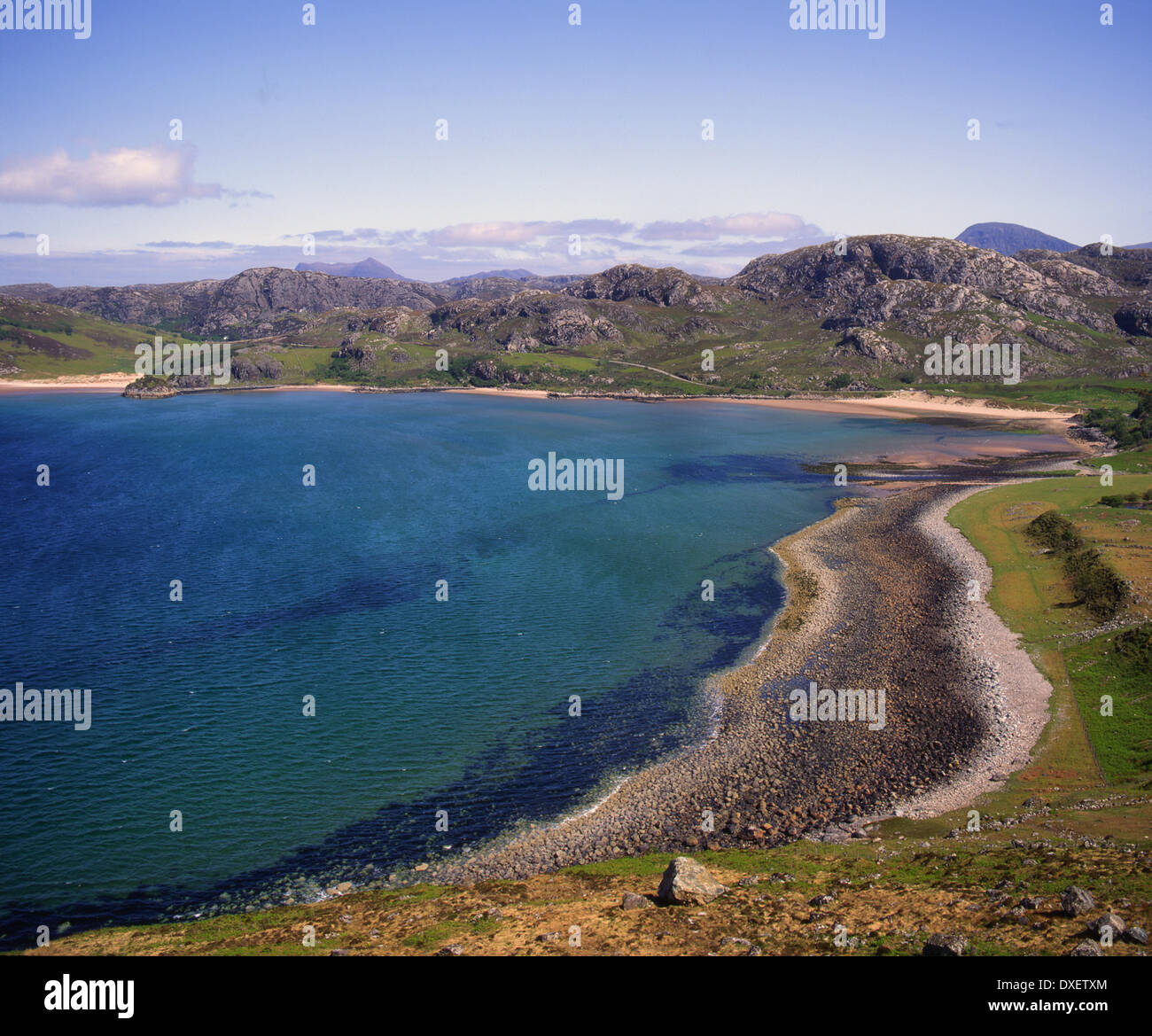 Vista su tutta la baia Gruinard come da Gruinard, N/W Highlands. Foto Stock