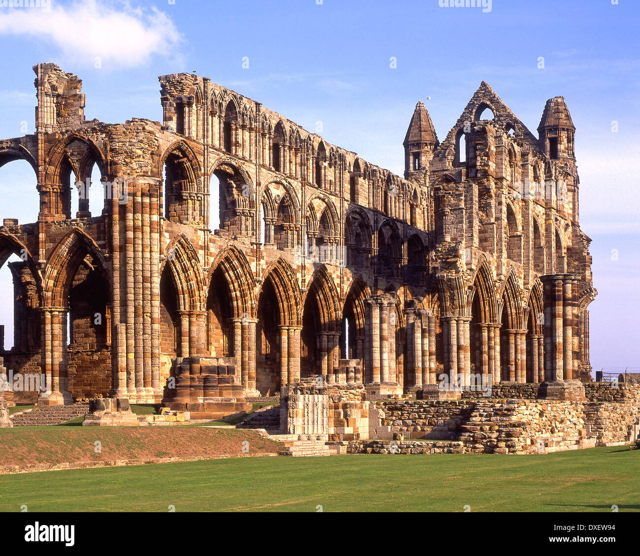 Whitby Abbey rovine,whitby,North Yorkshire.Inghilterra Foto Stock