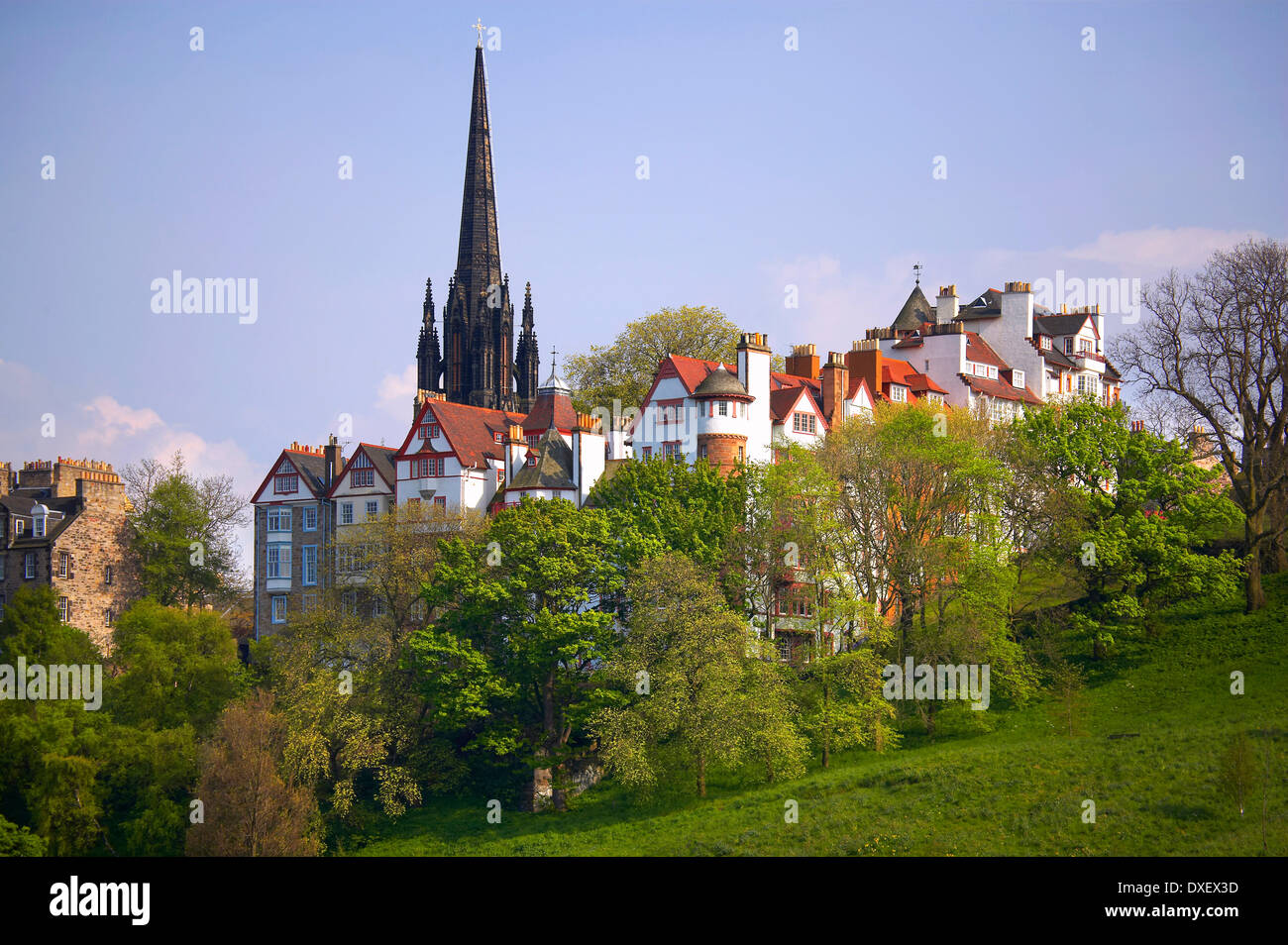 Ramsay gardens,Il tumulo, Edimburgo Foto Stock