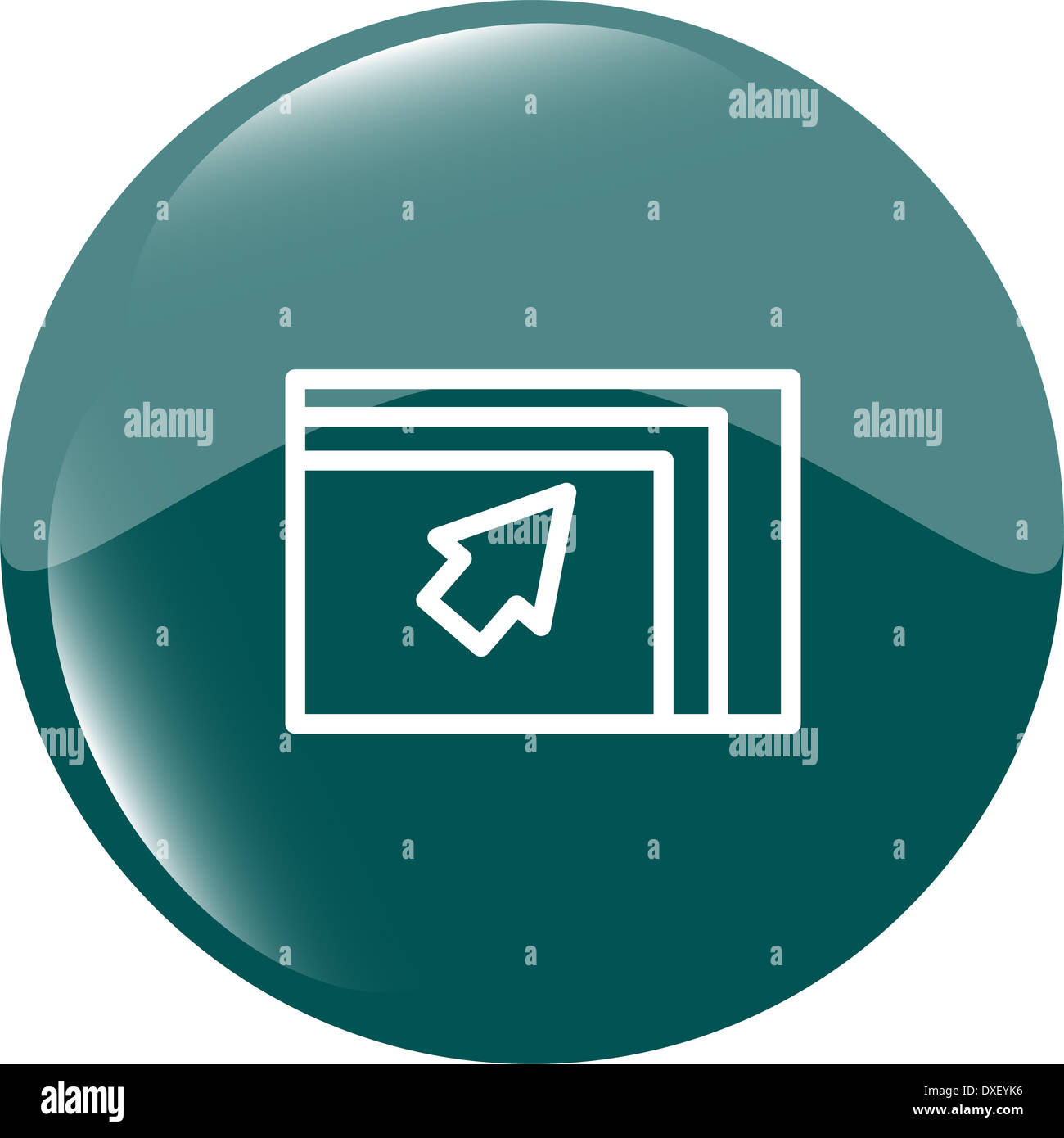 Icona della cartella Web con il pulsante Mappa isolato su bianco Foto Stock