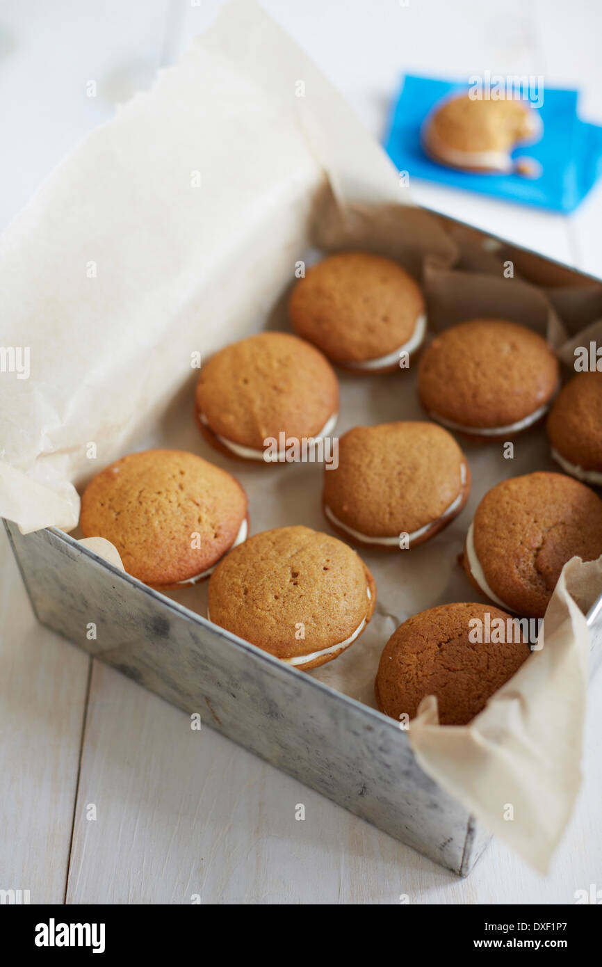 Vassoio di Whoopie Pies, Studio Shot Foto Stock