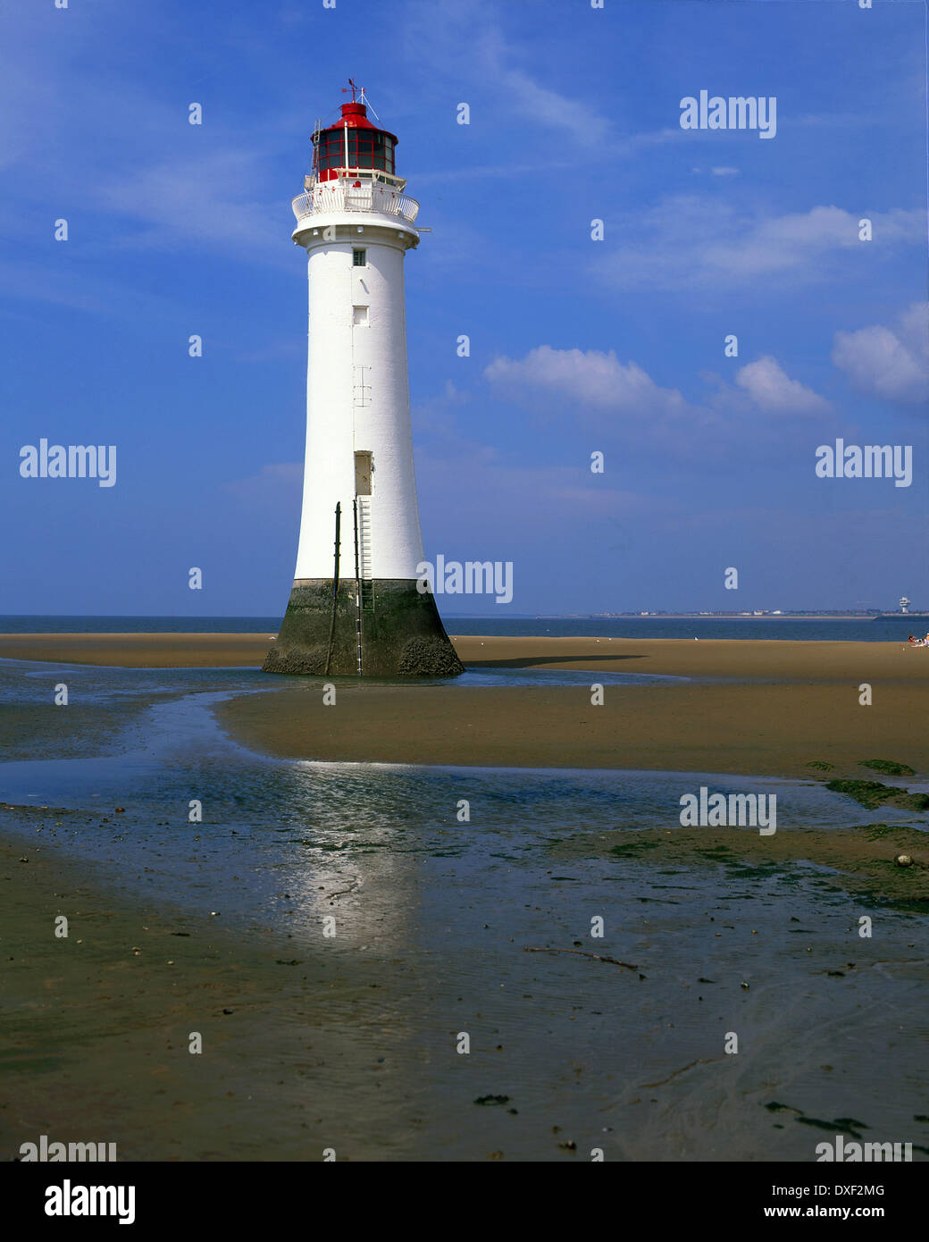 Il tall pertch rock faro sul Mersey estuario a new brighton,wirrel,merseyside,Inghilterra Foto Stock