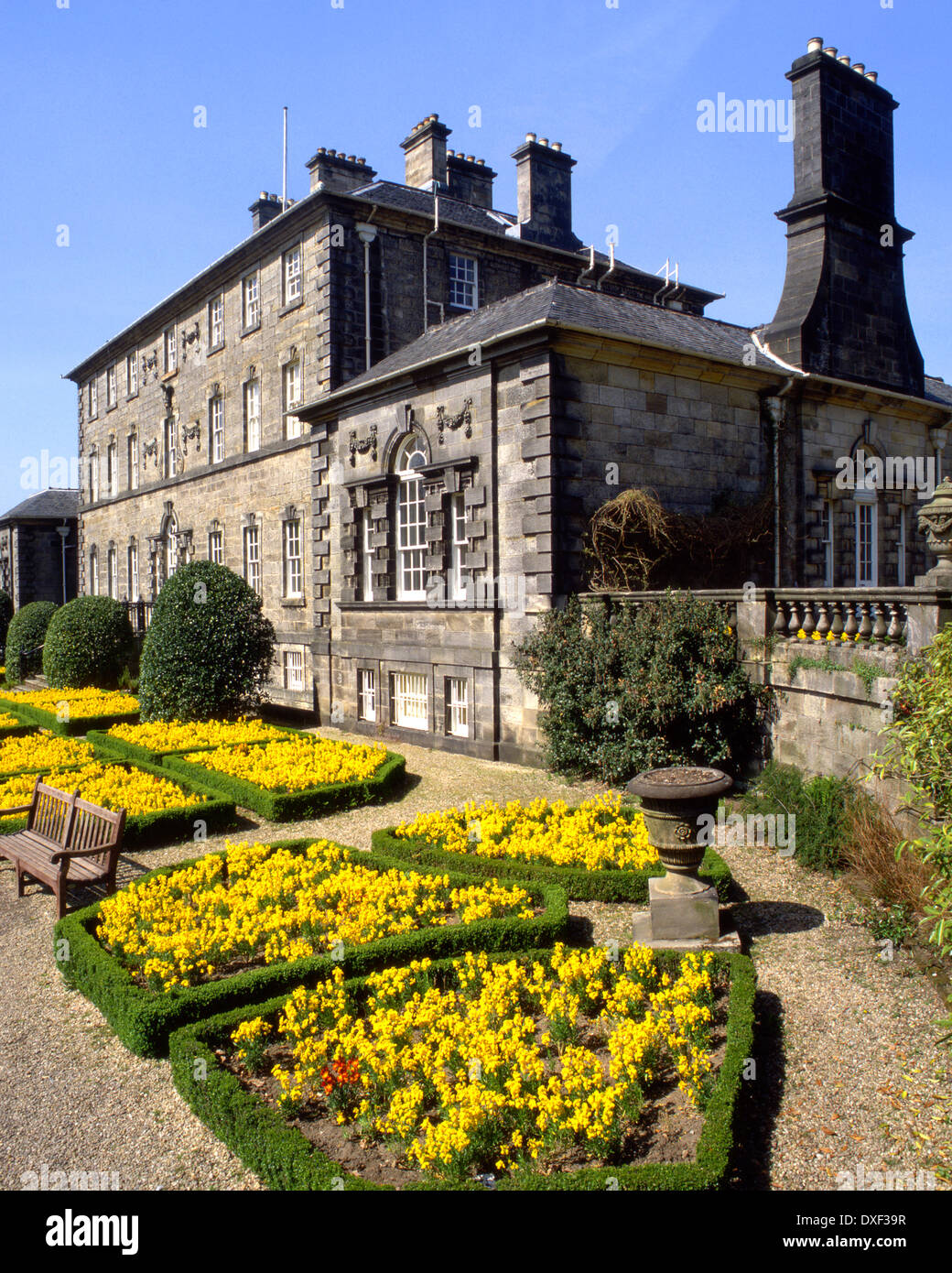 Pollok house dal lato est giardini città di Glasgow Foto Stock