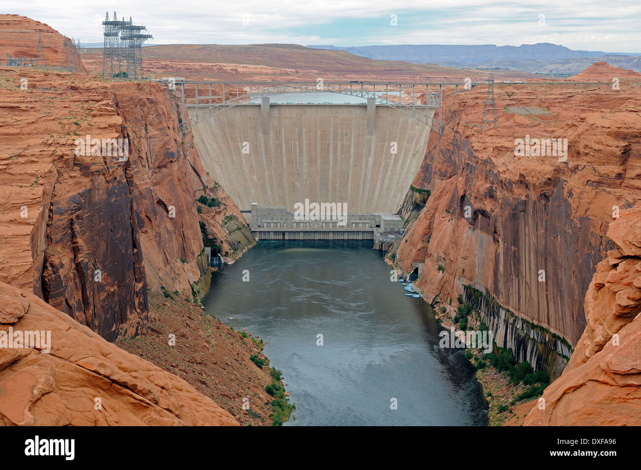 Glen Canyon Dam, Lake Powell, Arizona, Stati Uniti d'America Foto Stock