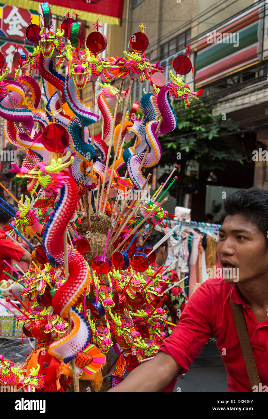 Capodanno cinese a Chinatown a Bangkok in Tailandia. Foto Stock
