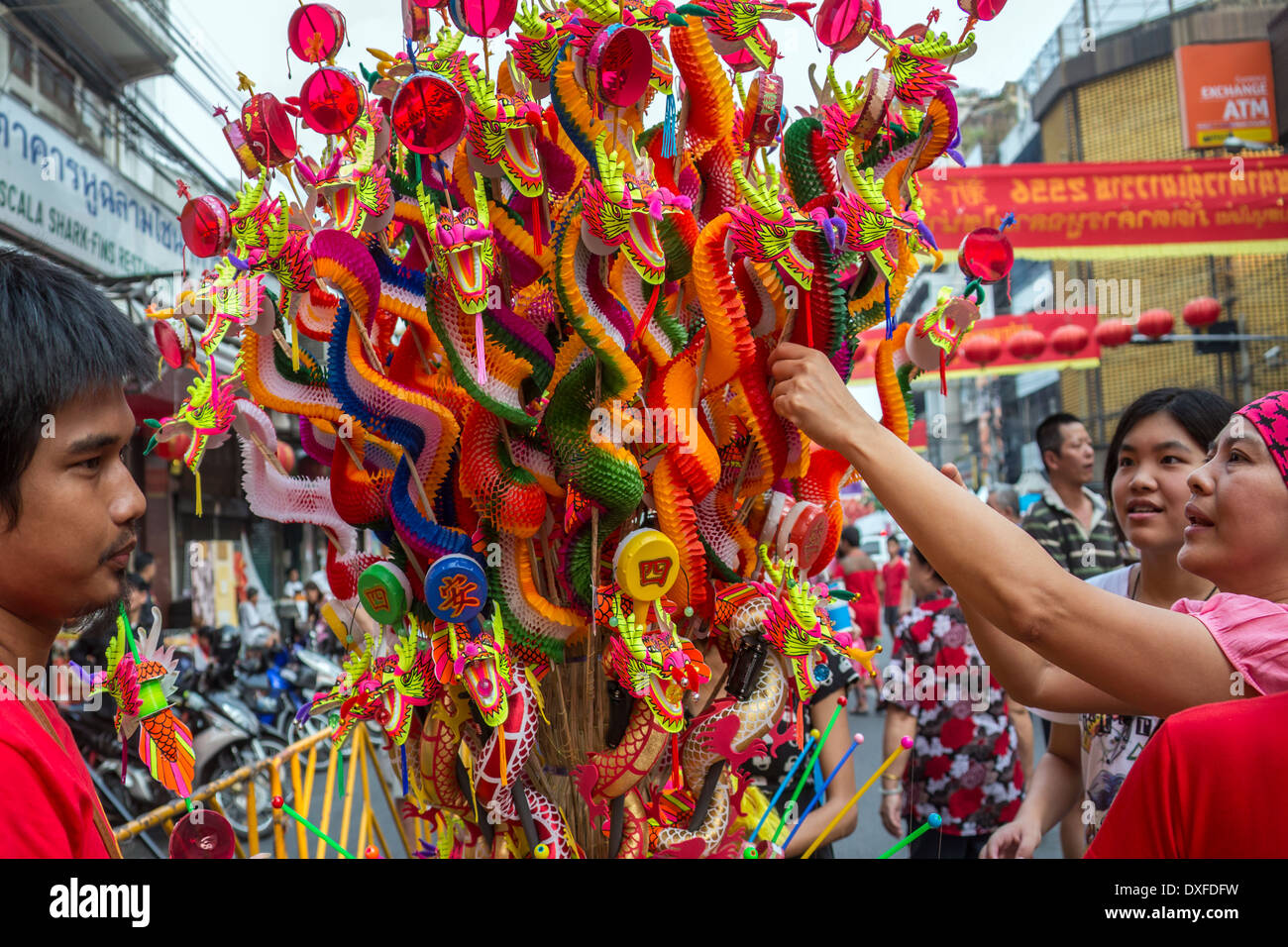 Capodanno cinese a Chinatown a Bangkok in Tailandia. Foto Stock