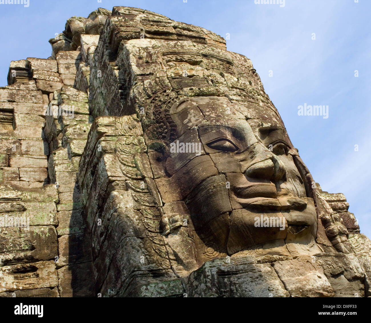 Tempio Bayon nei pressi di Angkor Wat in Cambogia nel sud est asiatico Foto Stock