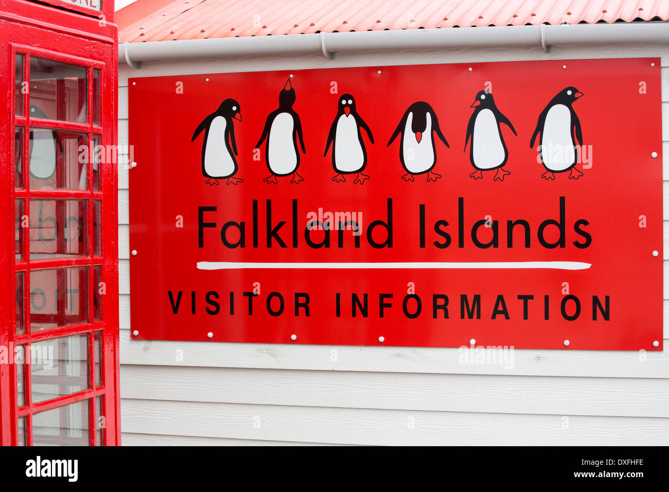 Il centro visita di Port Stanley, la capitale delle Isole Falkland. Foto Stock