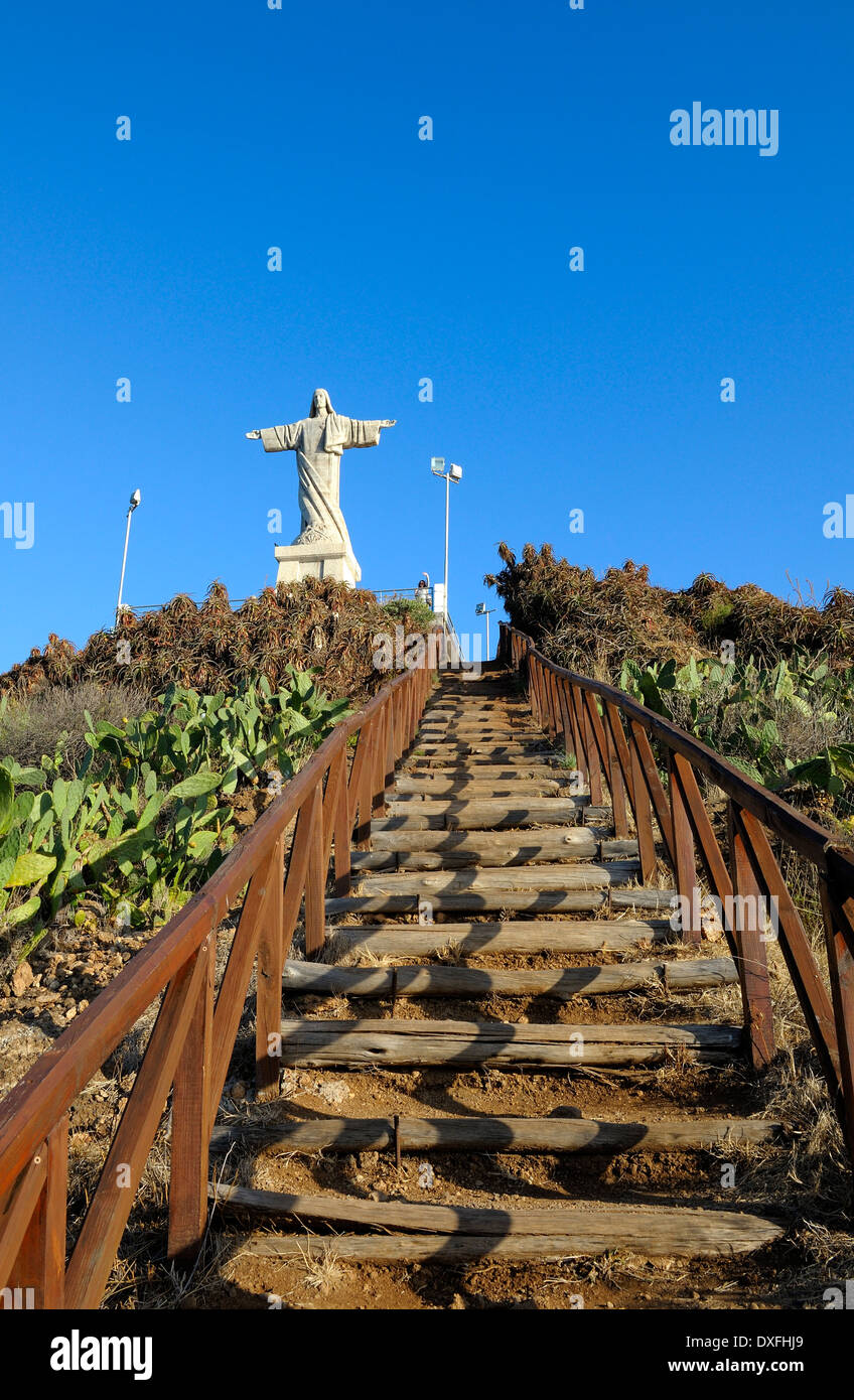 Madeira Portogallo. L'imponente Cristo Rei Statua in Garajau Foto Stock