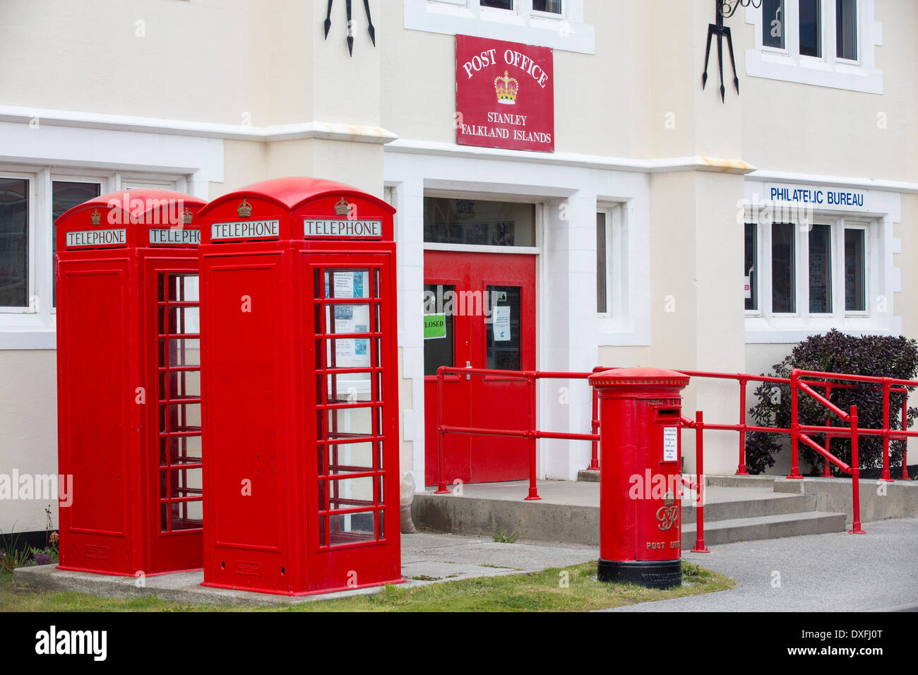 Il Post Office in Port Stanley, la capitale delle Isole Falkland. Foto Stock