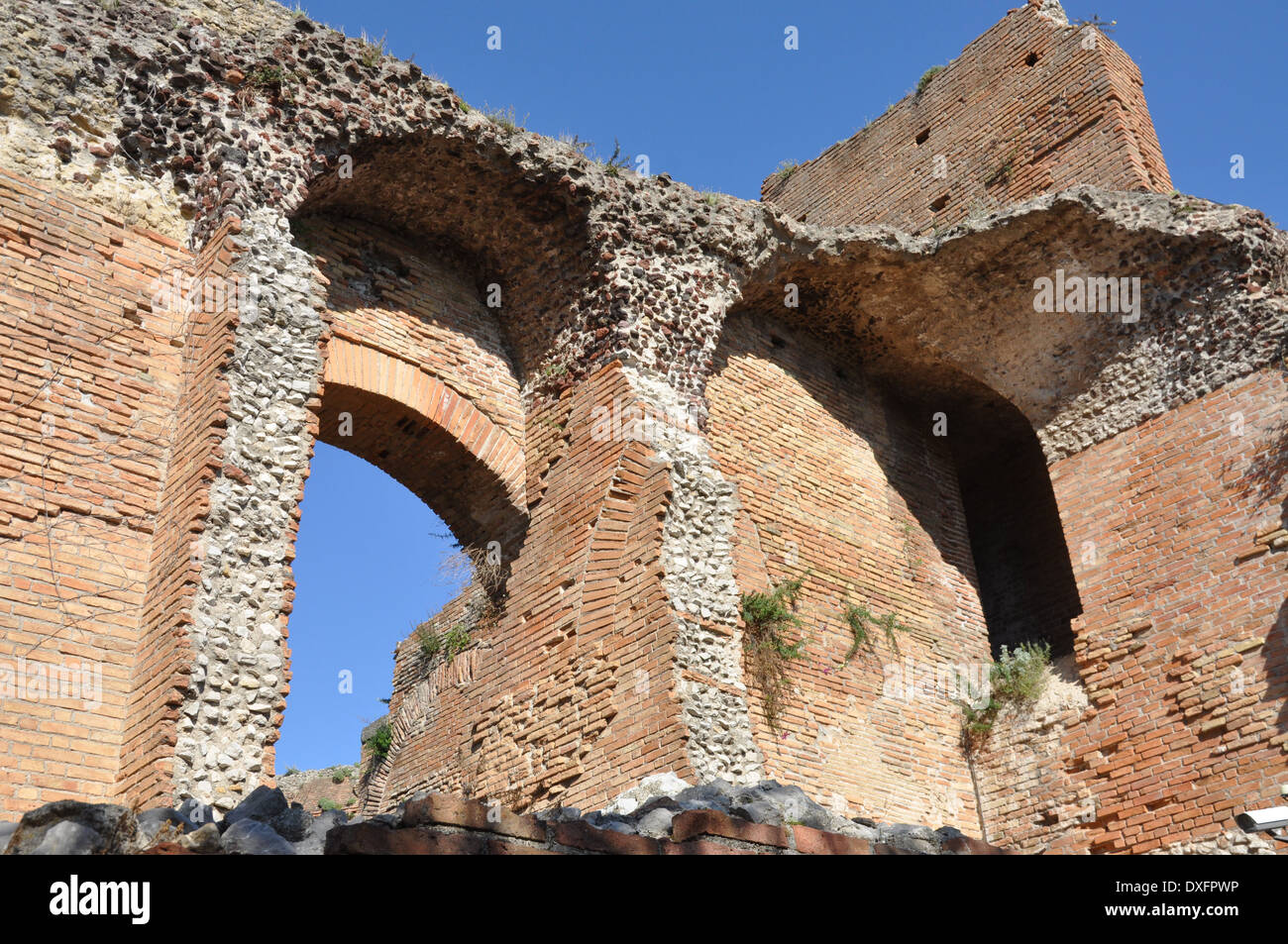 Antico Teatro romano di Taormina, Sicilia Foto Stock