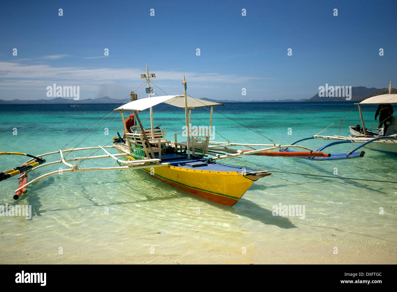 Barche in affitto nelle isole delle Filippine Foto Stock