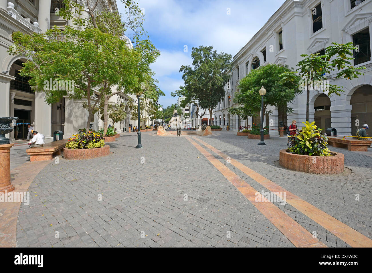 La zona pedonale, il centro storico di Guayaquil, Guayas Provincia, Ecuador Foto Stock